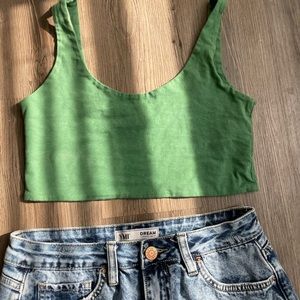 Green Crop Top